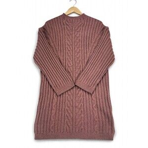 Express Cable Knit Sweater Tunic Crewneck - Size L